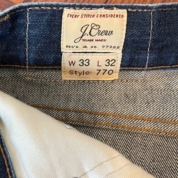 J. Crew 770 Selvedge Jeans, Slim Straight, 33 - Picture 7 of 15